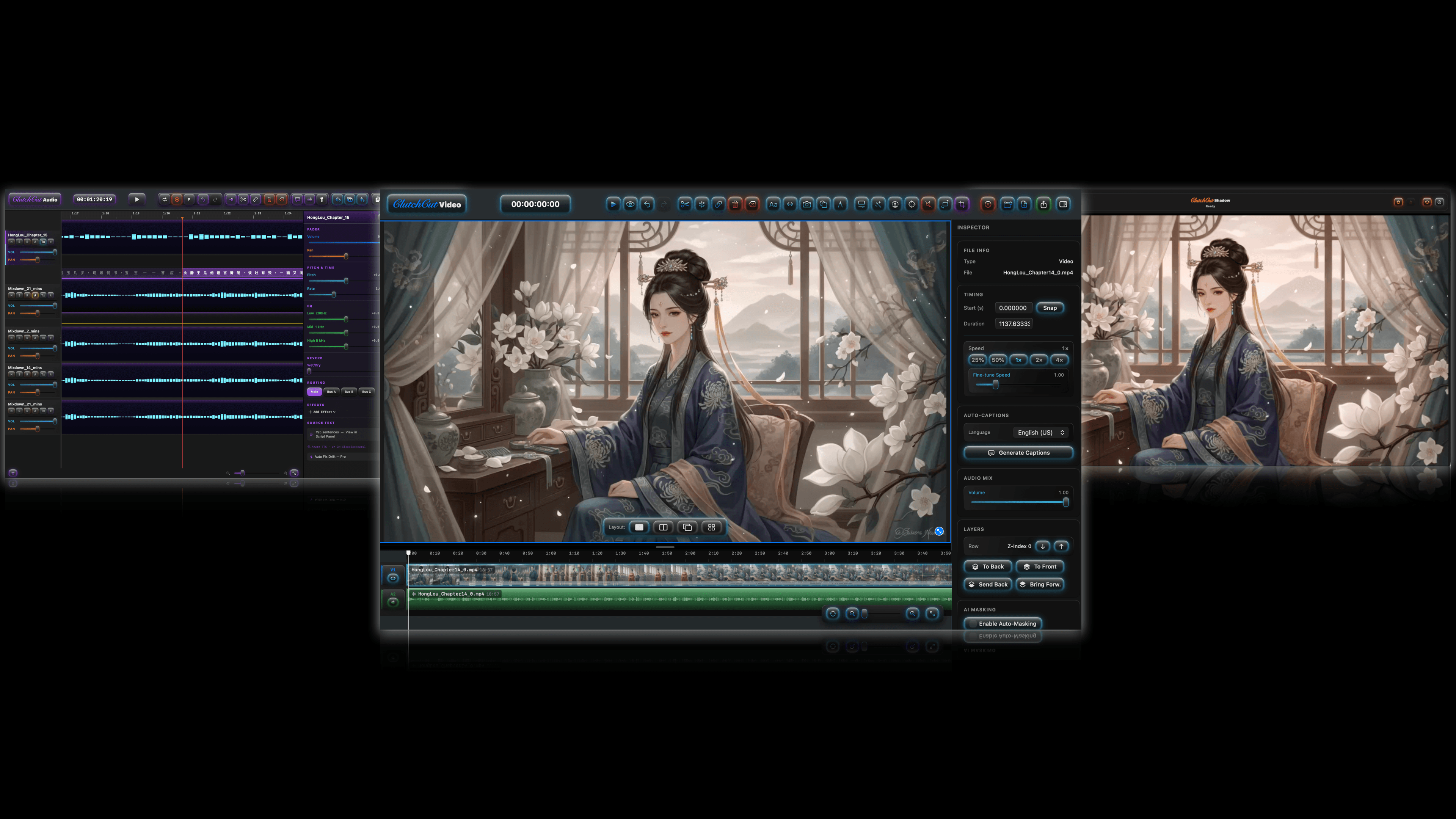 ClutchCut Audio, Video, and Shadow working together